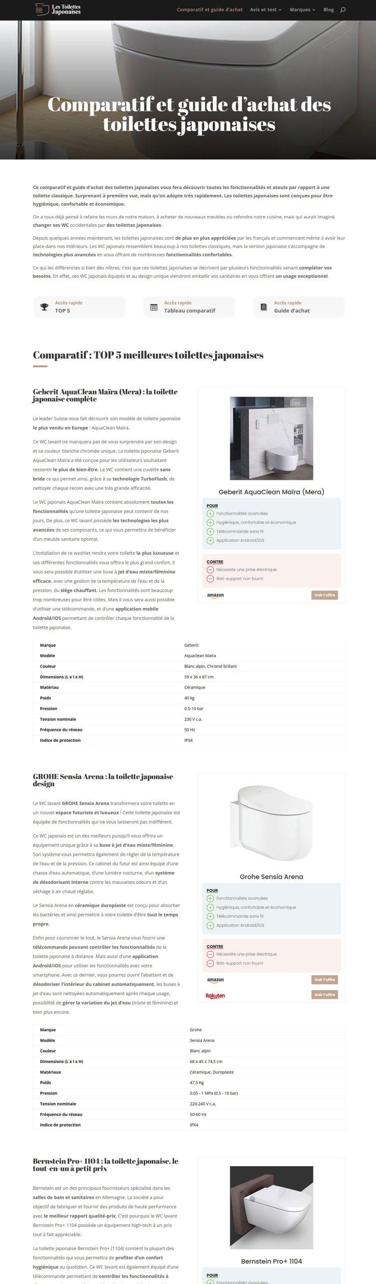 Portfolio : Les Toilettes Japonaises : Guide d'achat et comparatif