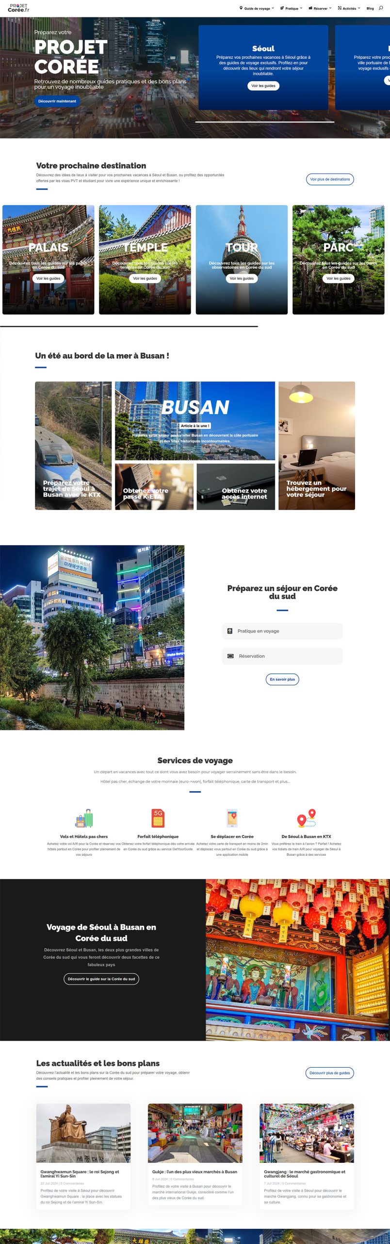 Portfolio : Projet Corée - accueil